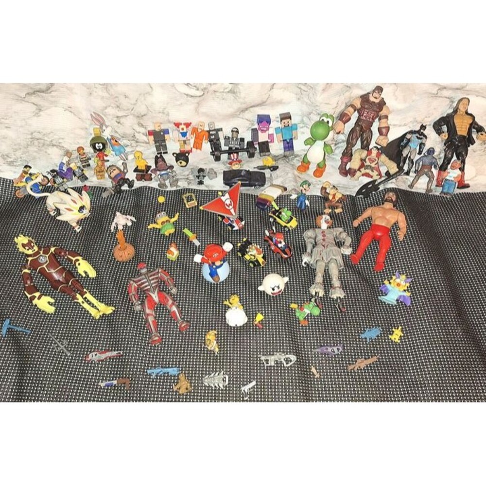 Huge Mixed Toy Action Figure Lot Mario Pokemon Marvel DC Roblox Wrestling WWE - Picture 2 of 12